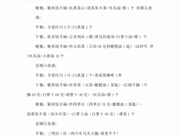 一周的减肥食谱(刘亦菲一周减肥食谱)
